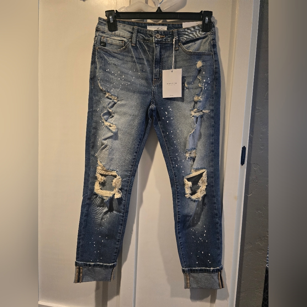 NWT kancan distressed boyfriend jeans